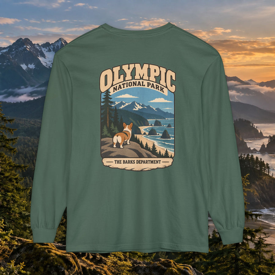 Olympic National Park Corgi Long Sleeve Tee